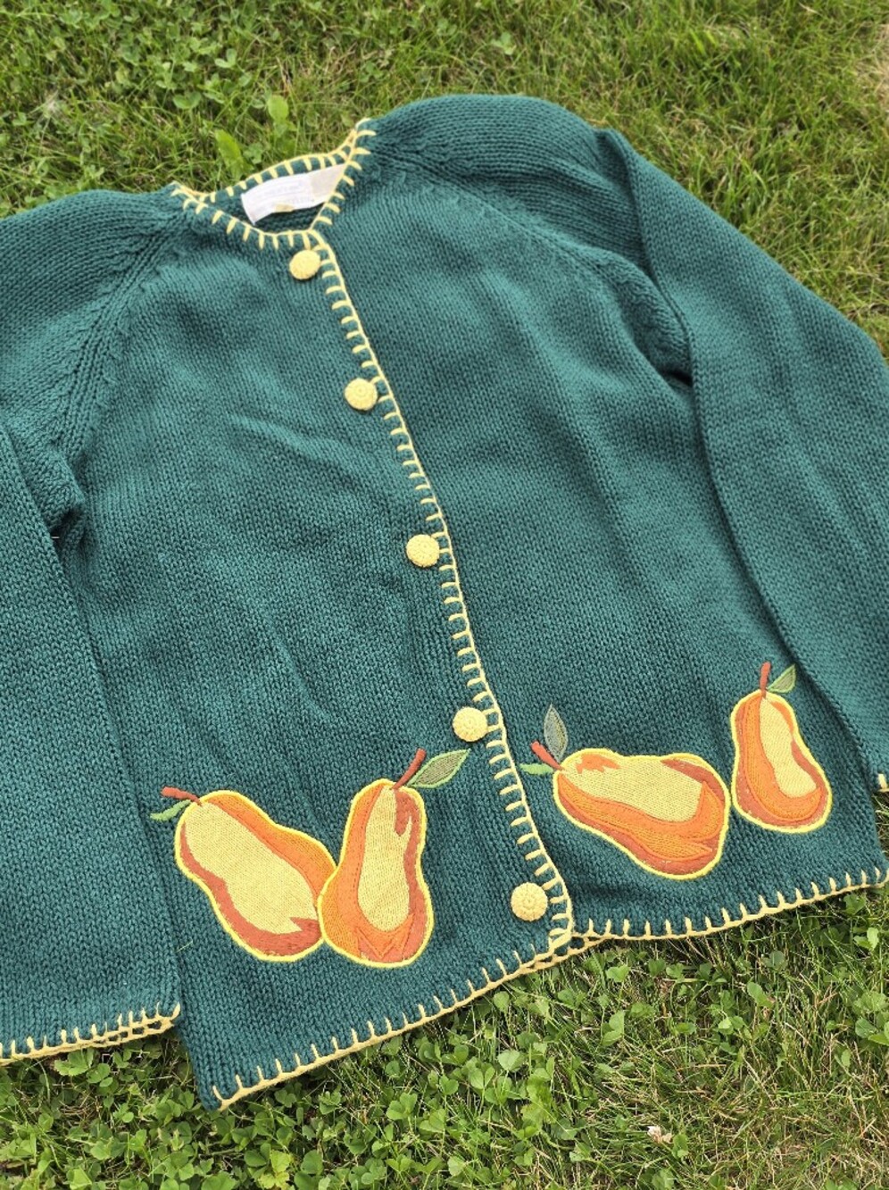 *VTG* THE EAGLE'S EYE Vintage Autumn Pears Sweater, Vintage Harvest Sweater